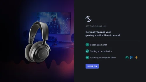Unos auriculares arcits nova 7 con la interfaz de configuración Sonar.