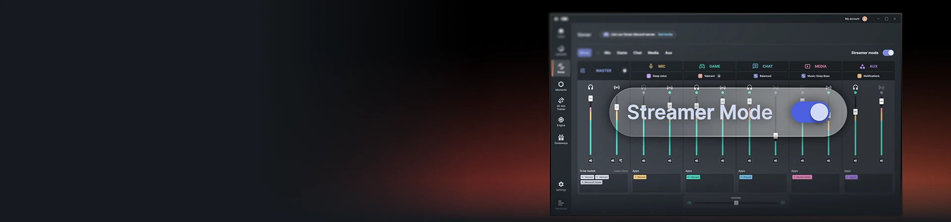 An image of the Streamer UI in Sonar