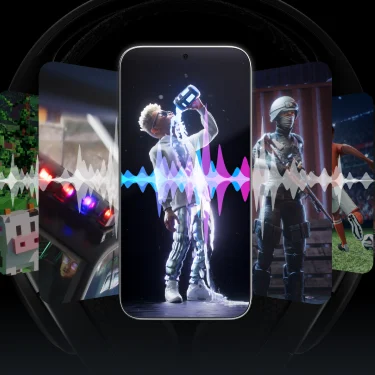 A picture displaying soundwaves in front of a fortnite character drinking a potion on a mobile phone