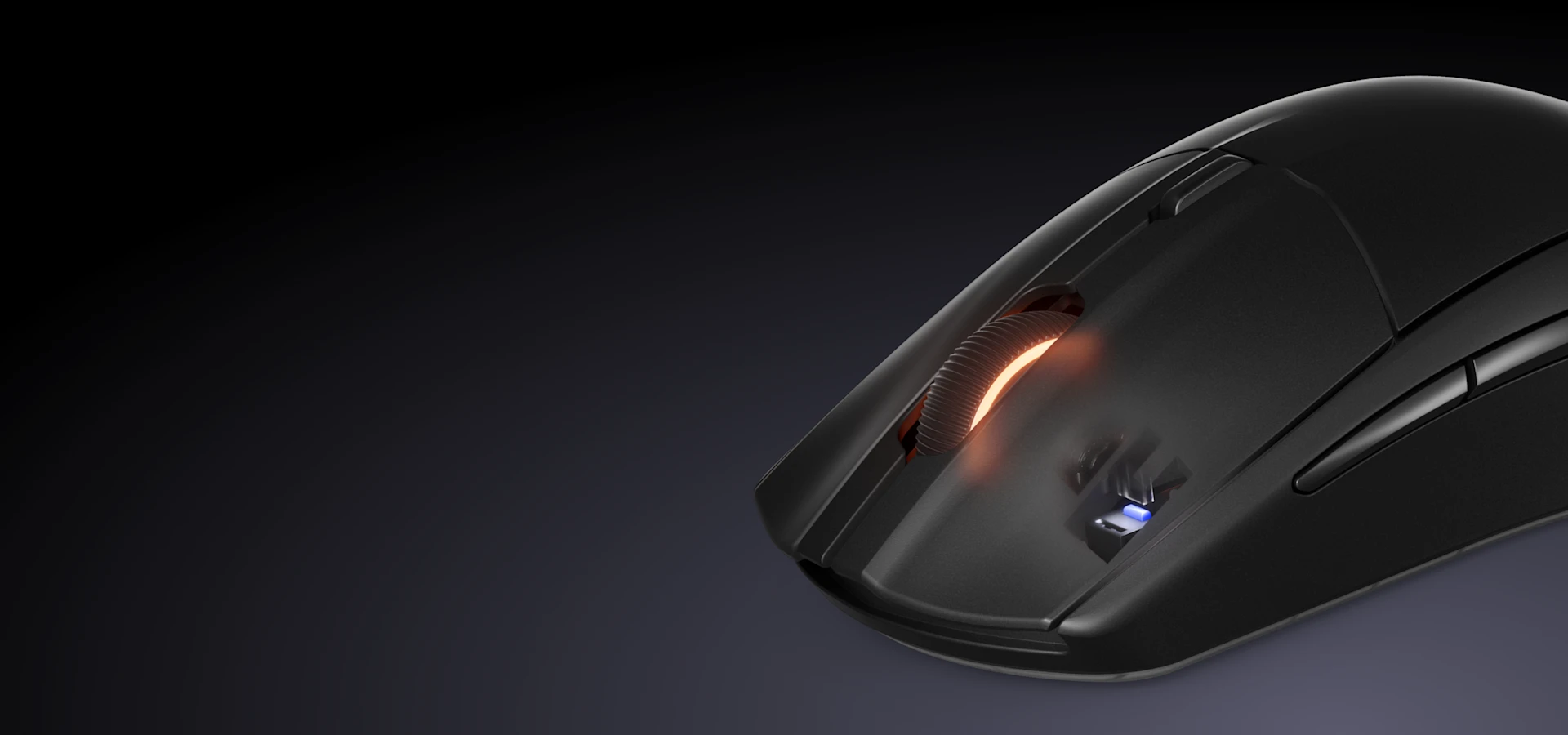 Il mouse Rival 3 Wireless Gen 2 su uno sfondo scuro