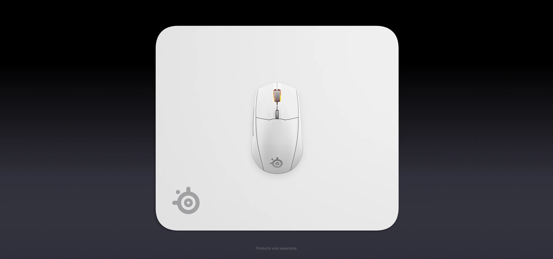 Alfombrilla de ratón blanca con un ratón encima.