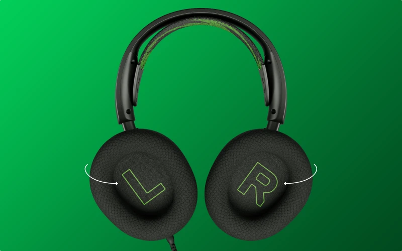A close up view of an Arctis Nova 1 Xbox Black Headset AirWeave Memory Foam Ear Cushions.