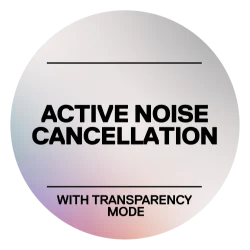 active noise cancellation badge silver