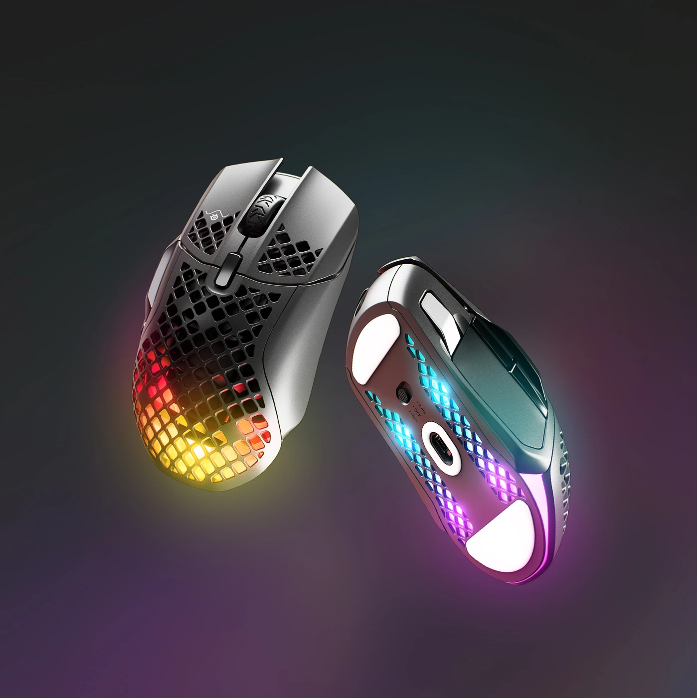 Exploded view of a wired aerox 5 mouse