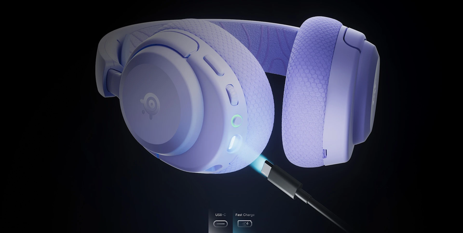 Arctis Nova 3 Wireless on a black background 