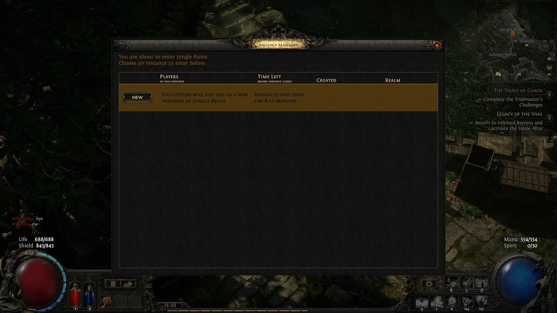 Instances list in path of exile two.