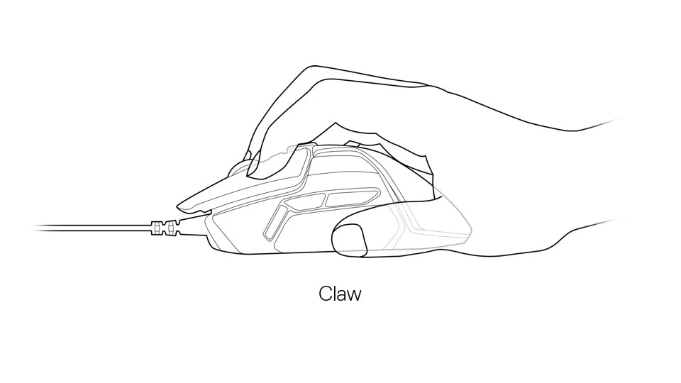 Example claw grip on Rival 600