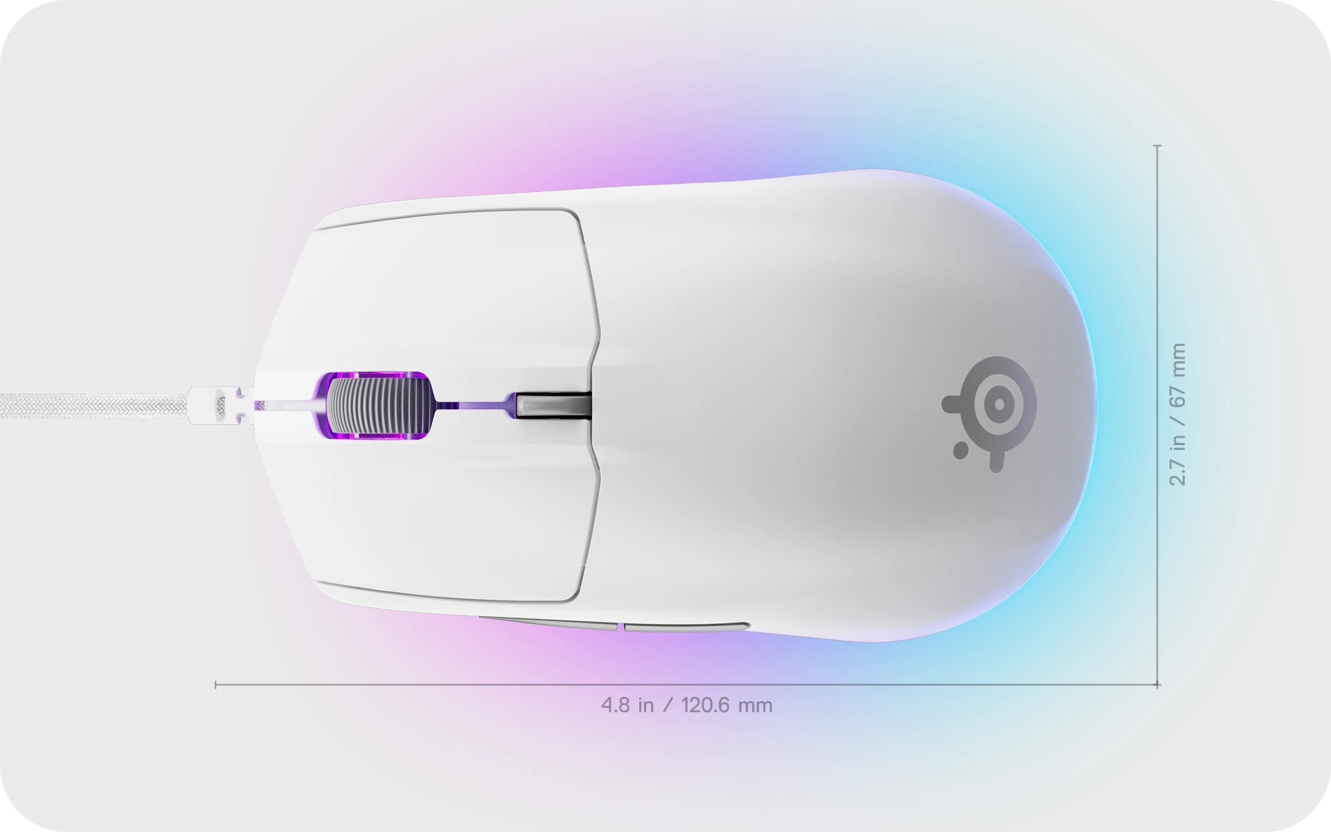 Top view of the rival 3 gen 2 mouse