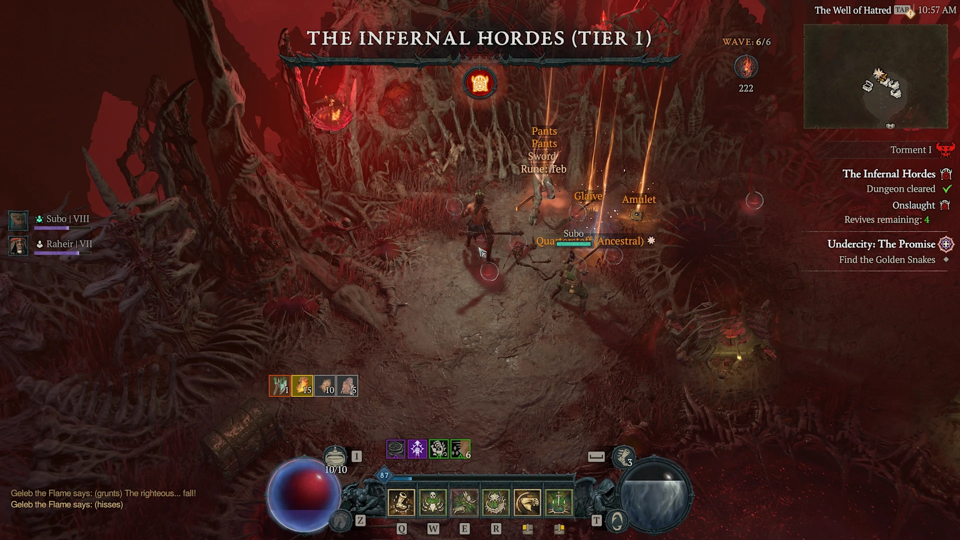 Diablo four in game action screenshot, showing how to find ancestral items.