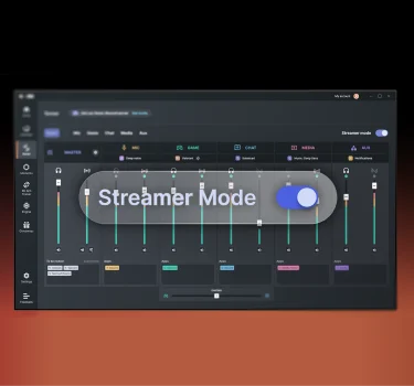 An image of the Streamer mode Activated in Sonar UI