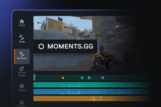 Imagen de la interfaz de usuario de Moments al ver un clip capturado.