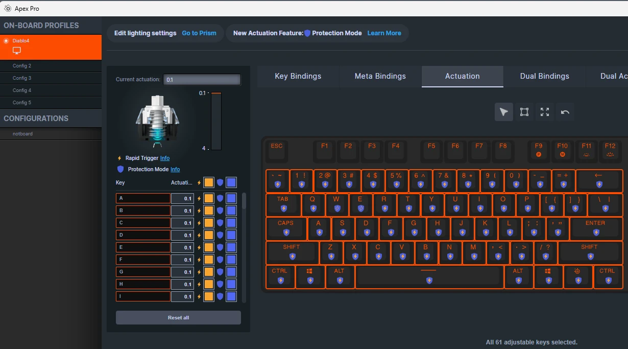 Screenshot of gg engine profile for apex pro.