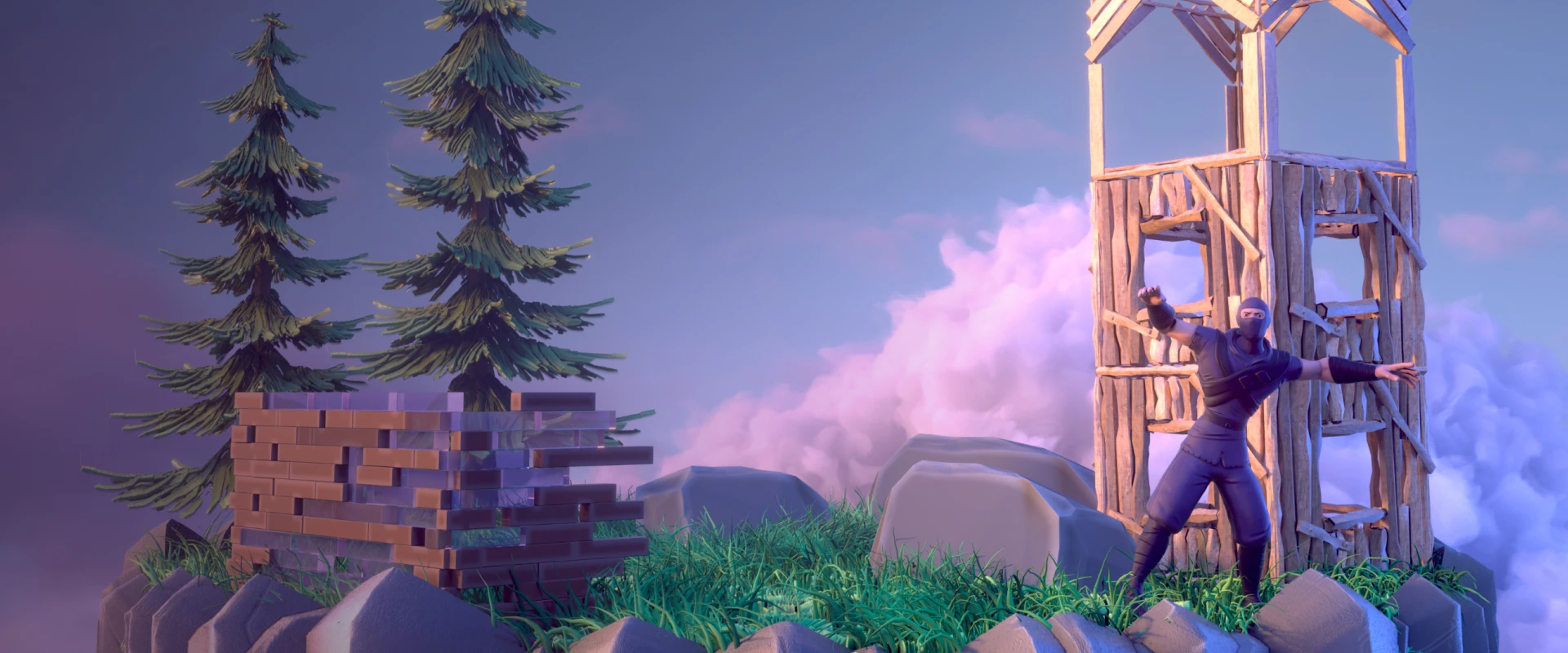 Ninja en el entorno Fortnite