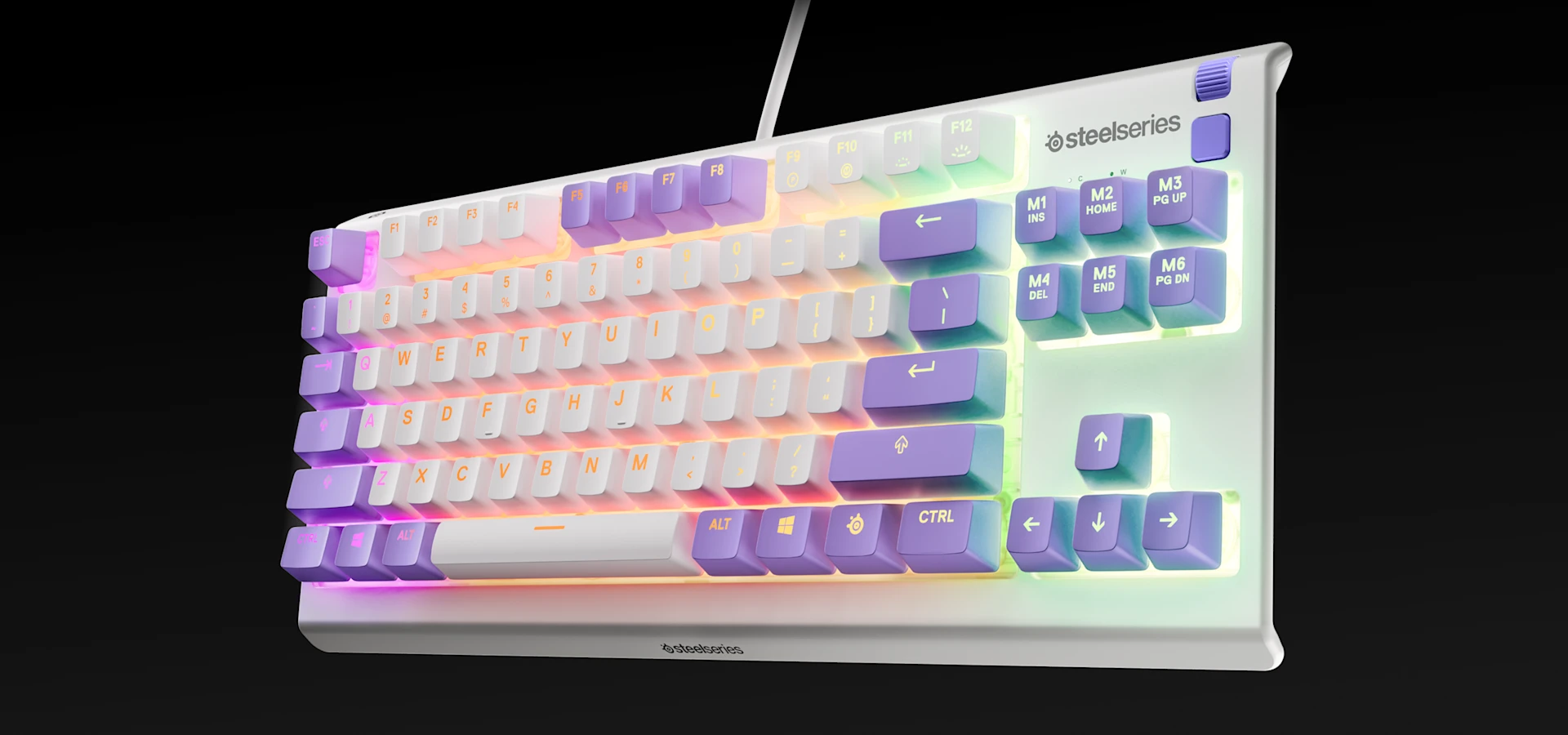 Apex 3 TKL-Tastatur auf schwarzem Hintergrund