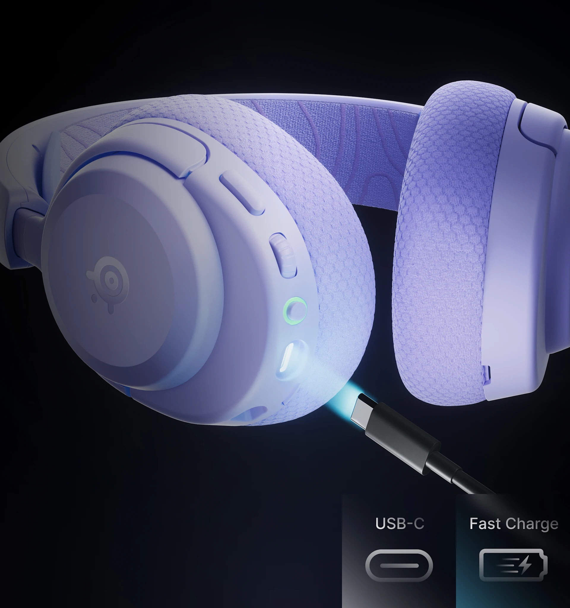 Arctis Nova 3 Wireless on a black background 