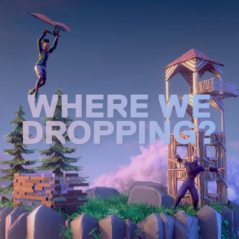 dos personas en el entorno de Fortnite