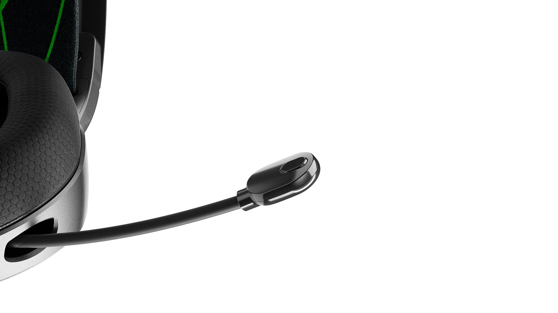 Arctis 9x microphone image with mic in the extended position.