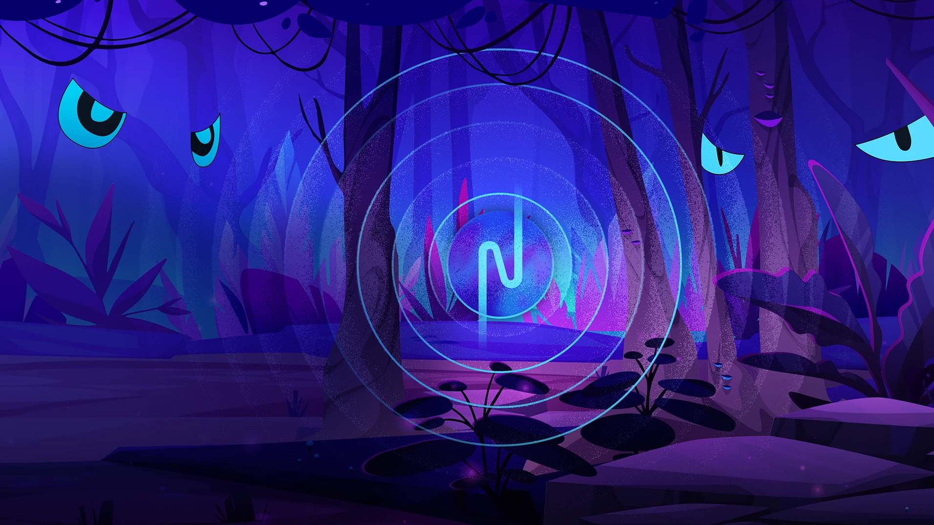 A Palworld inspired background with Nahimic logo
