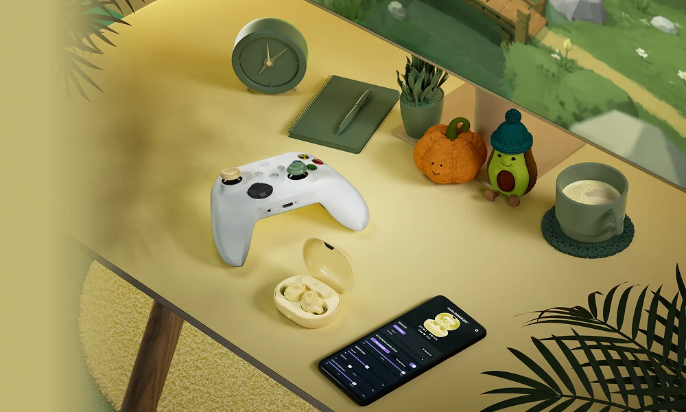 An image of an all yuzu color SteelSeries gaming setup.