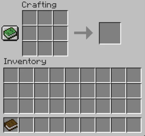 process of gathering materials in Minecraft to create book. 