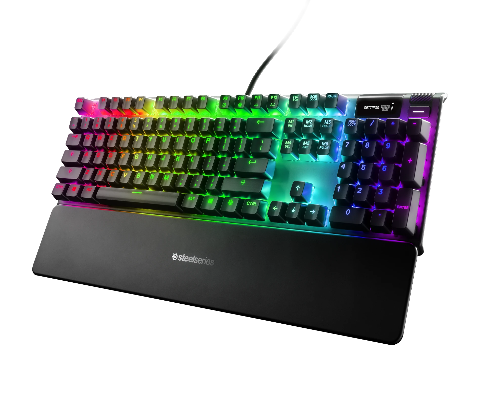 Keyboard with glowing parts
