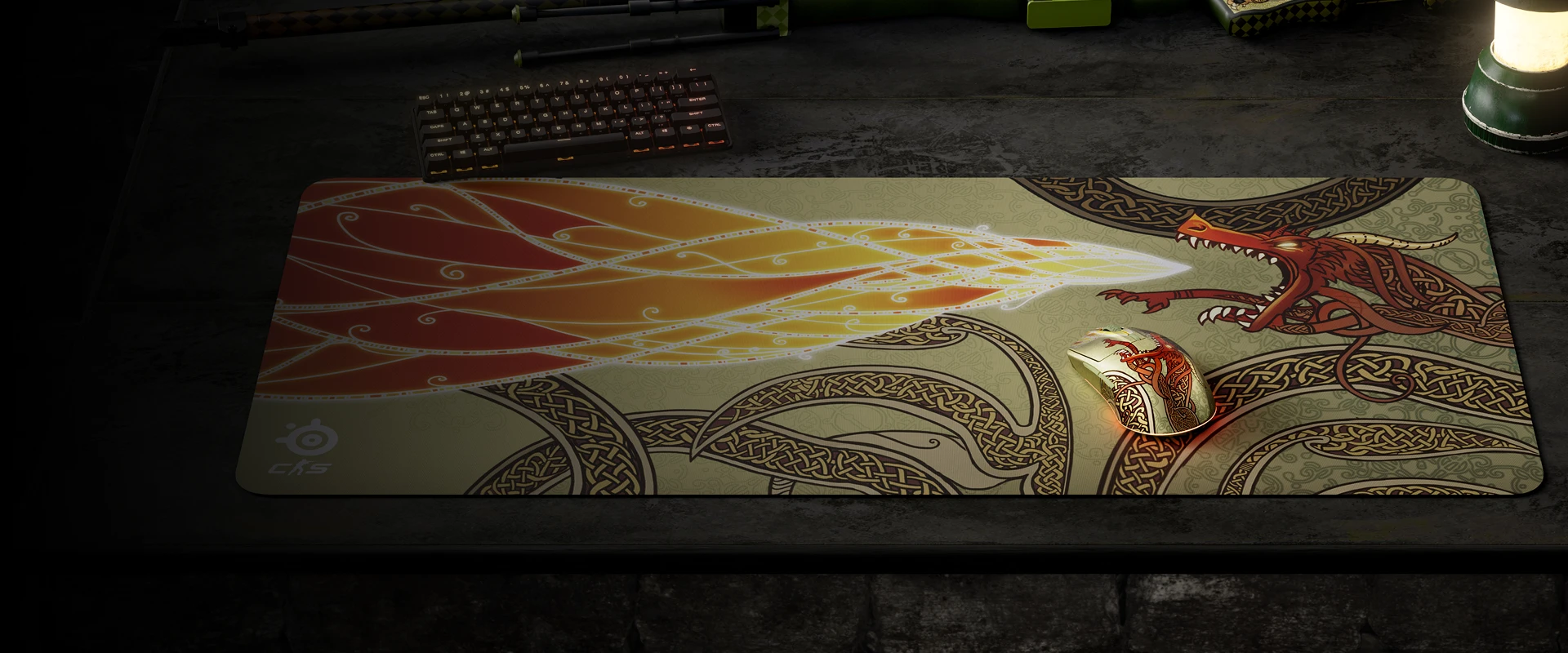 Counter-Strike 2 Dragon lore mousepad και ποντίκι