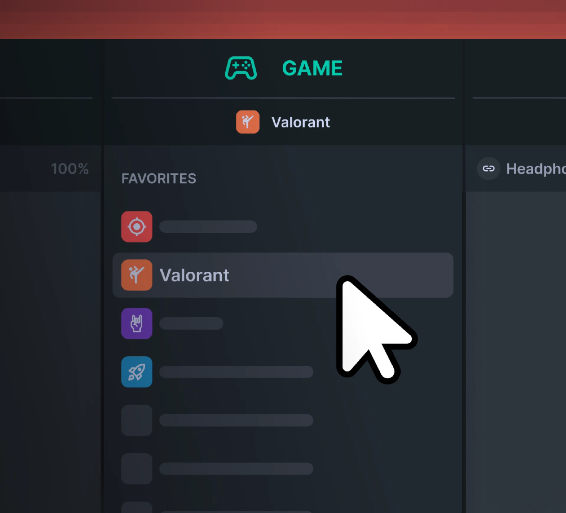 An image of Sonar UI and how to switch presets