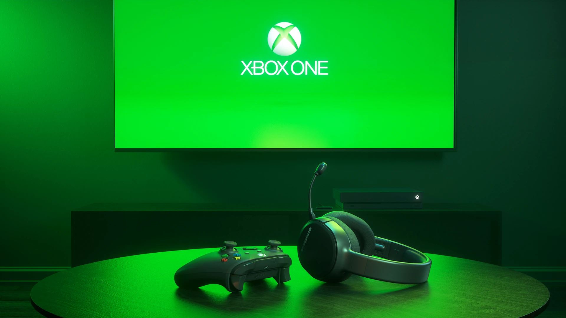 Arctis 1 headset on a green background