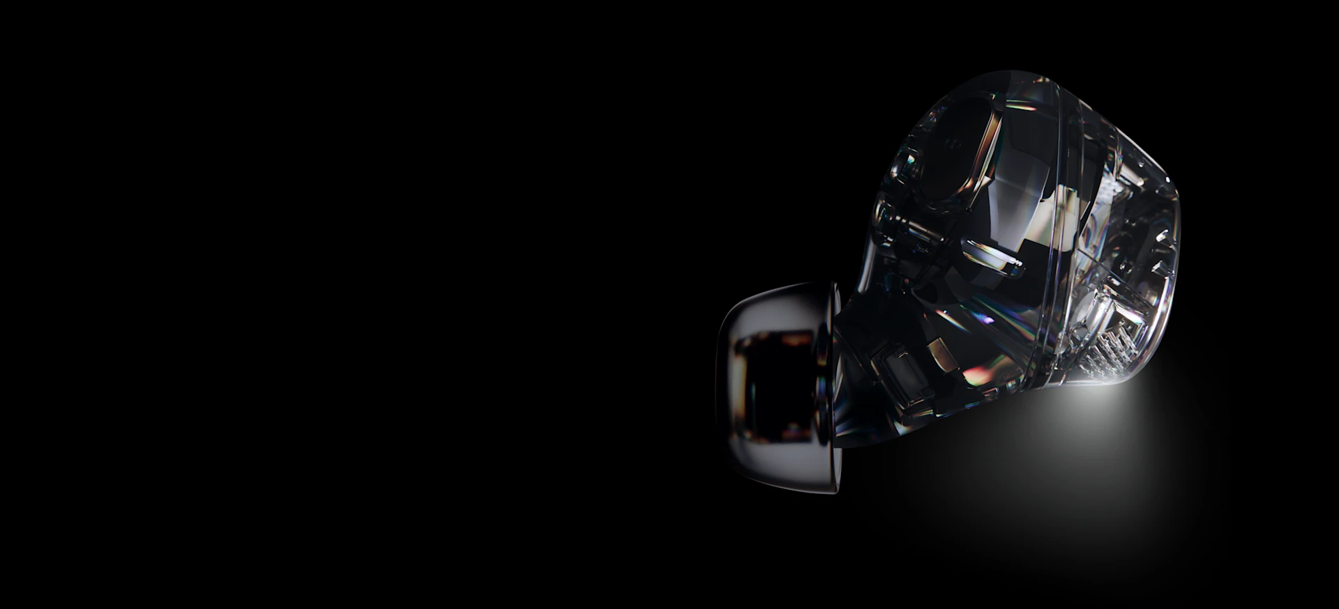 Transparent Arctis Gamebuds earbud.