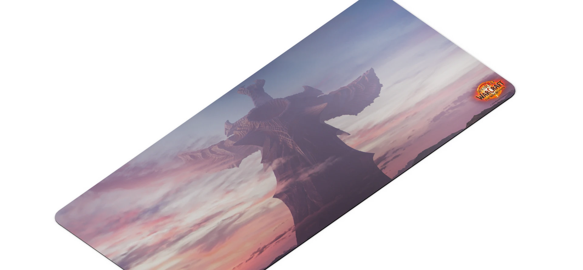 Angle shot of qck World of warcraft edition mousepad.