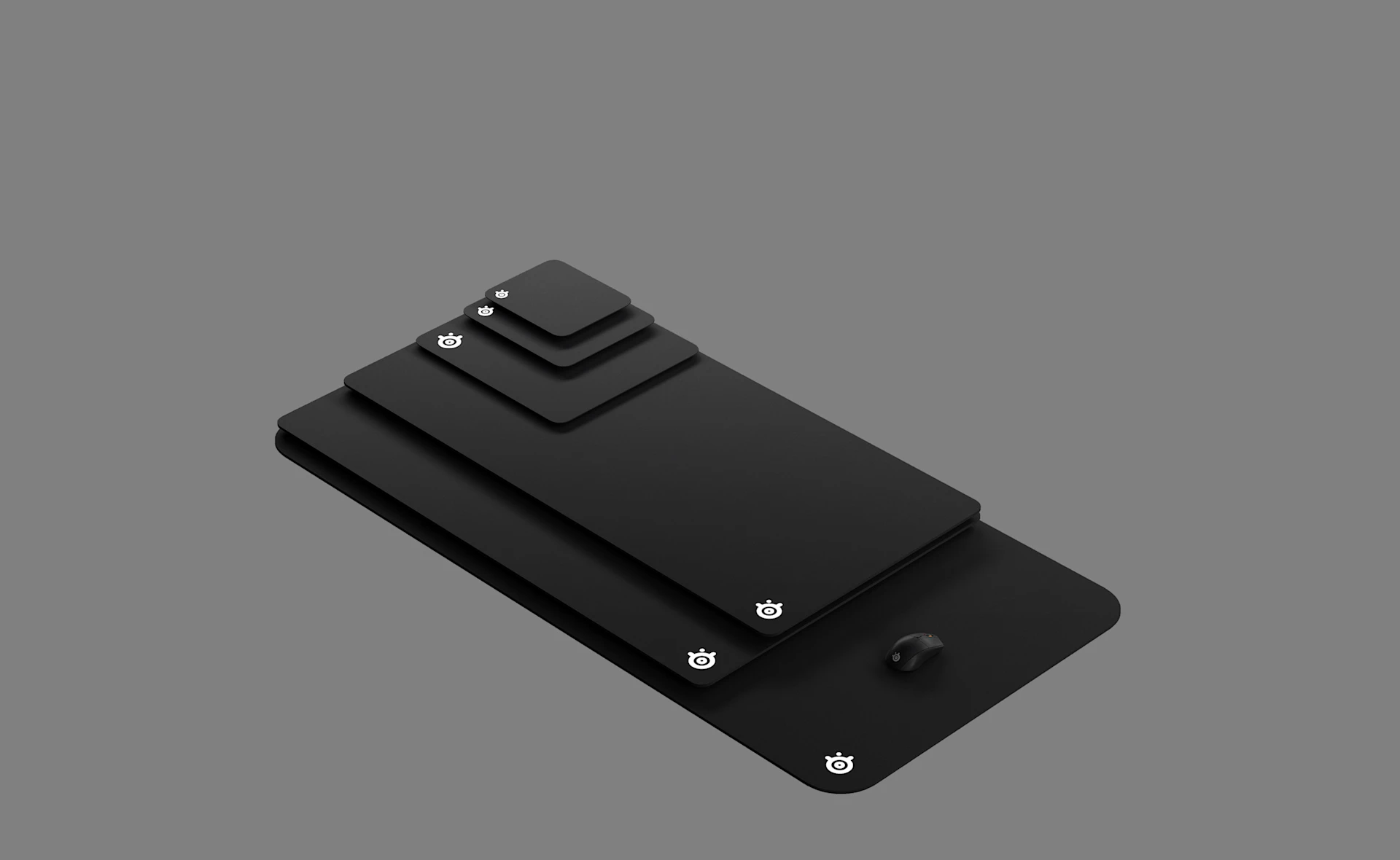 Stacked all sizes of QCk mousepads