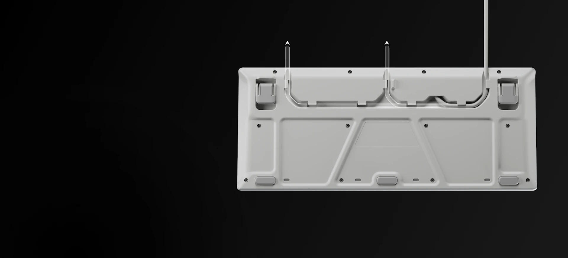 Rückseite der Apex 3 TKL White Tastatur