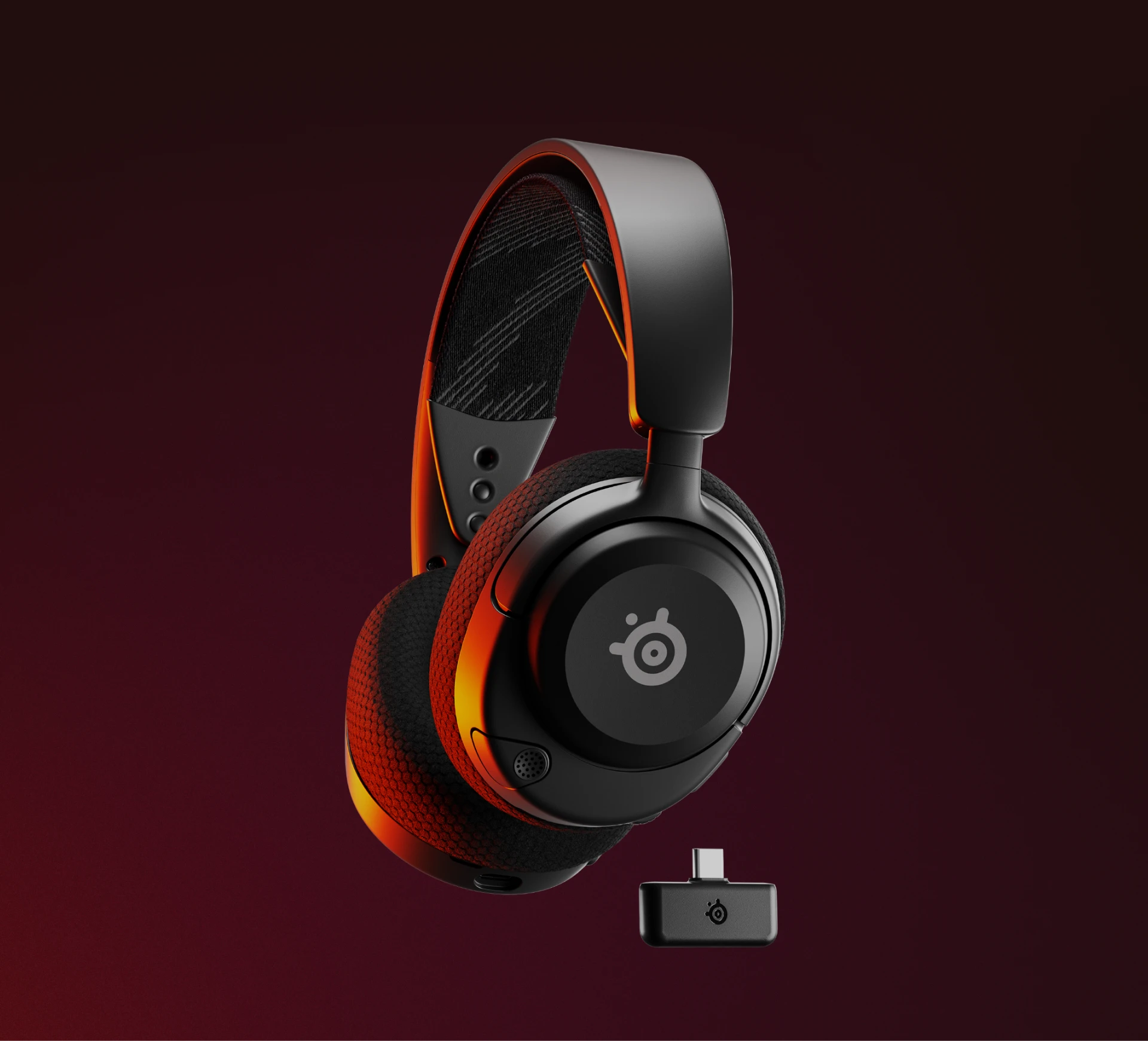 Vue d'un Arctis Nova 4 Wireless avec dongle USB-C.