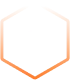 An orange hexagon contains a stylized, minimalist white eye icon.
