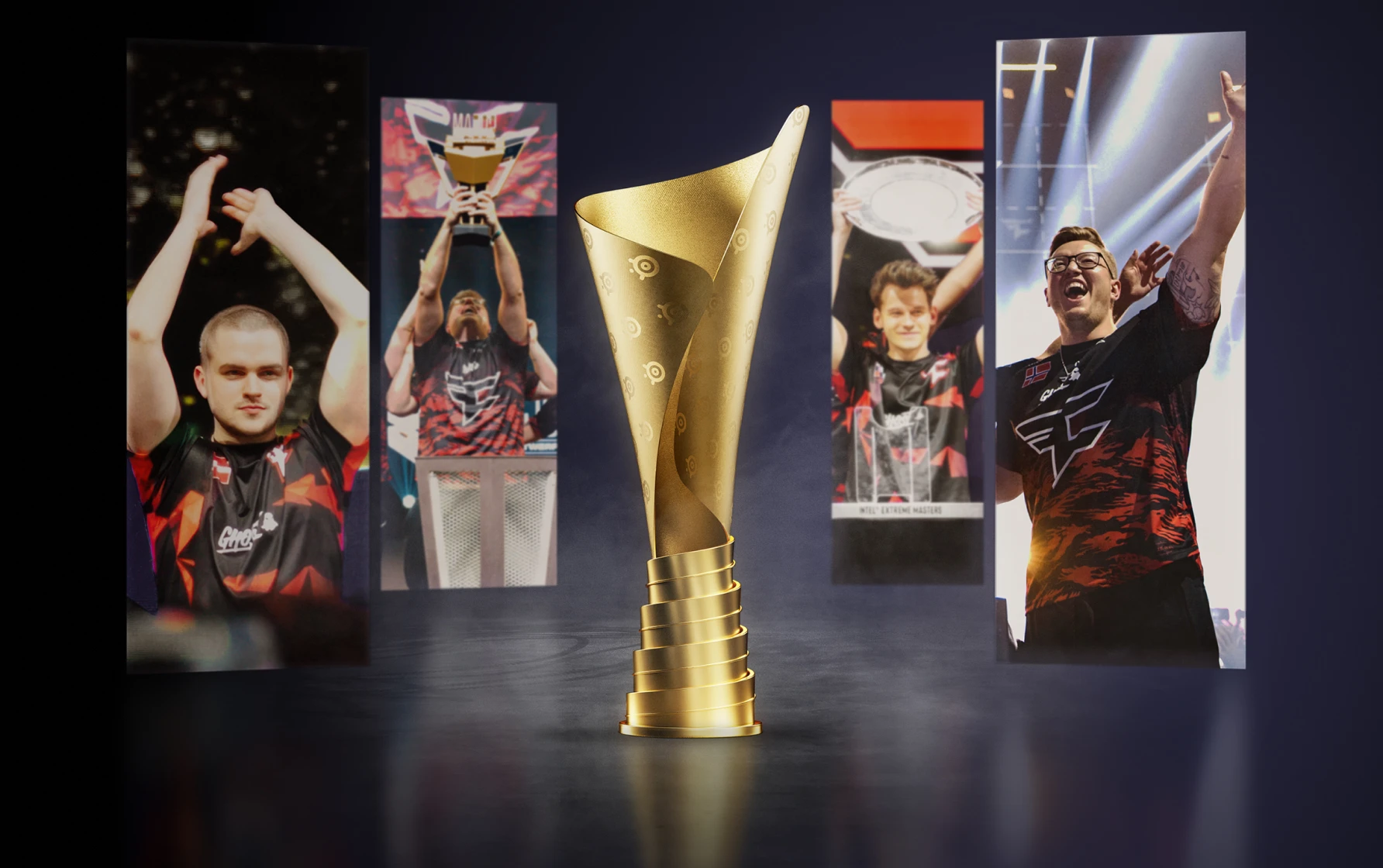 faze members lifting thropy