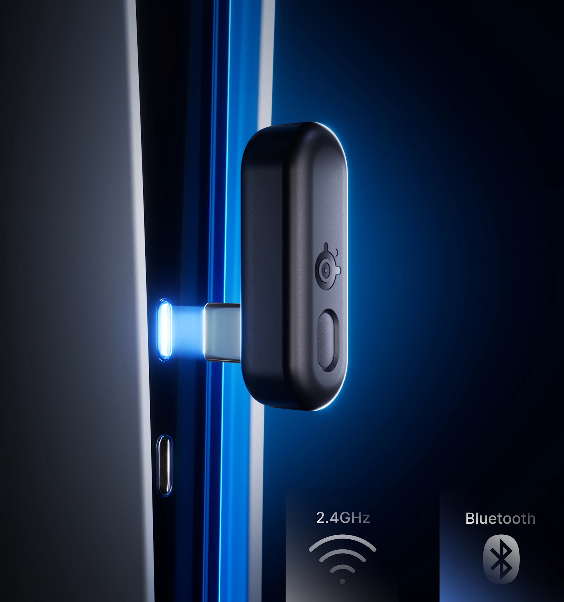 Adaptador inalámbrico Arctis Nova 3 conectado a la consola