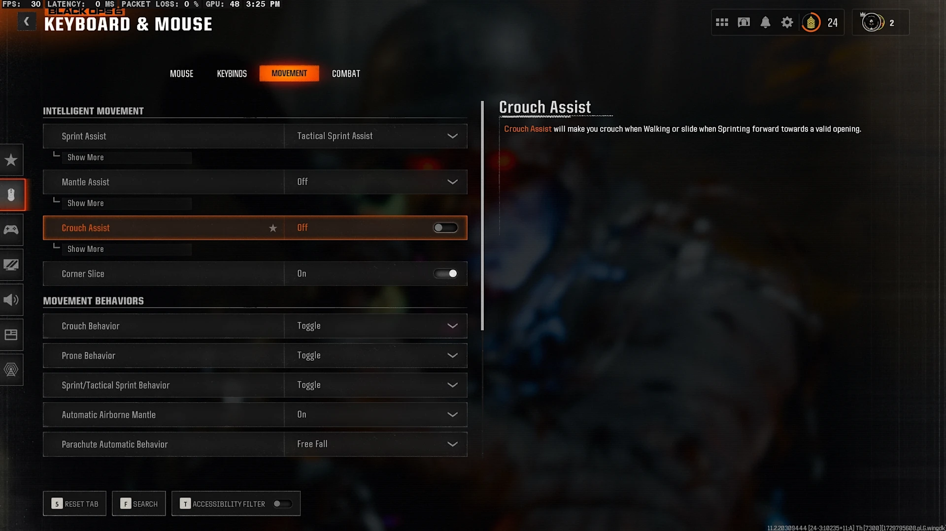 A screenshot of Black Ops 6 Multiplayer settings