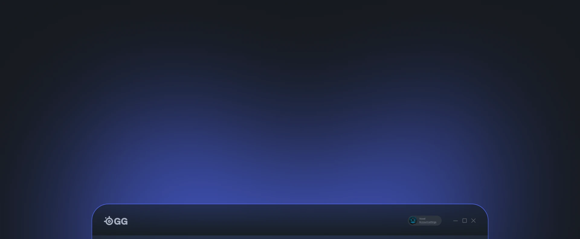 GG UI with a list of games