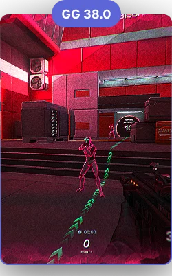 Imagen de la actualización GG38.0 con el entrenador de puntería 3D en una captura de pantalla del juego.