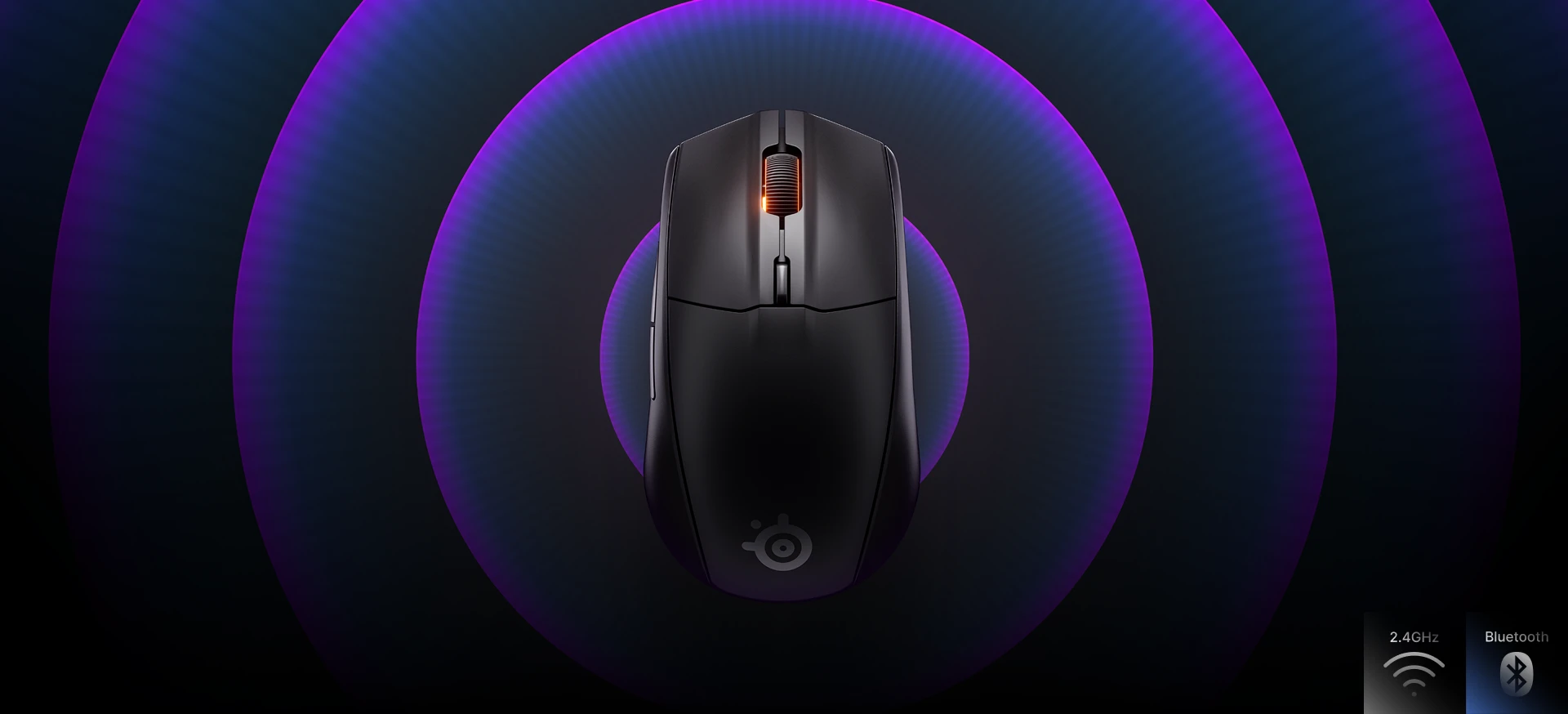 rival 3 gen 2 black with waves coming up beneth the mouse