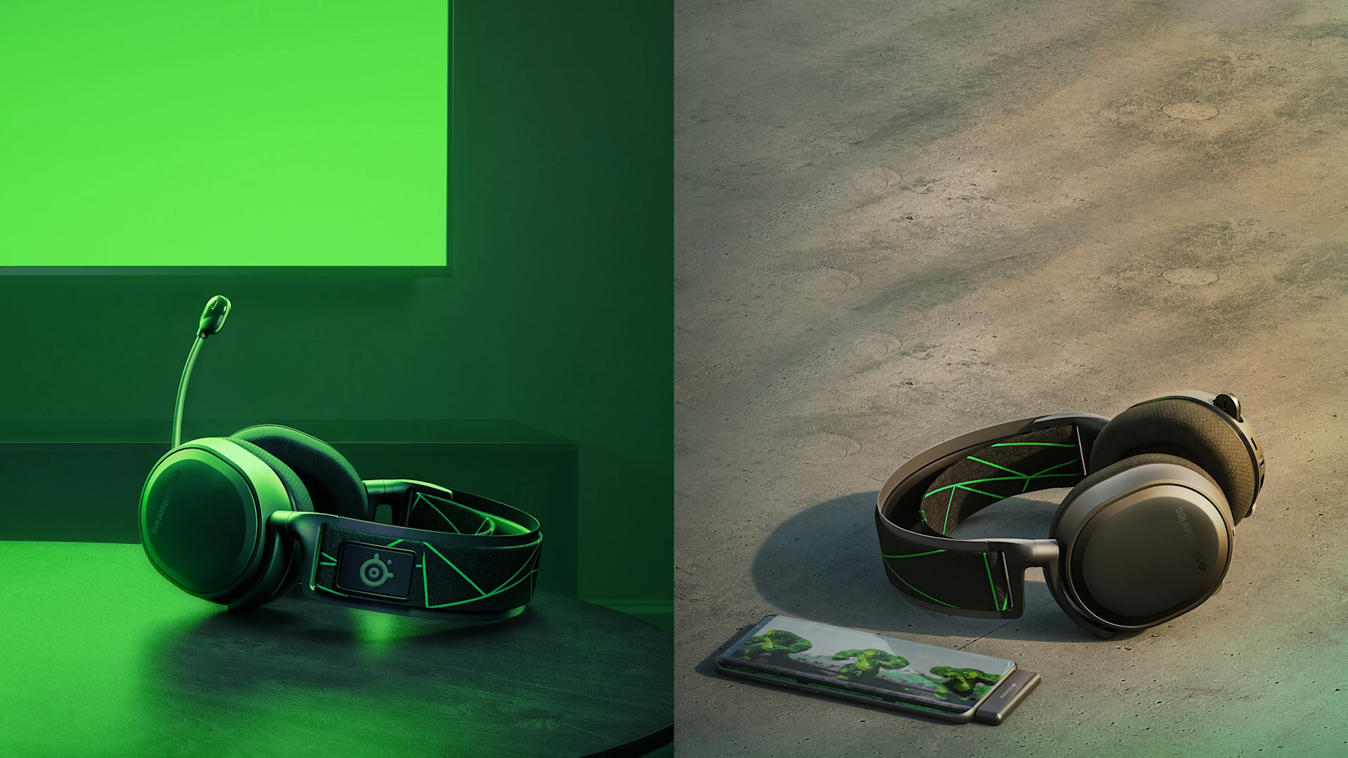 Auriculares Arctis 7X en dos habitaciones diferentes