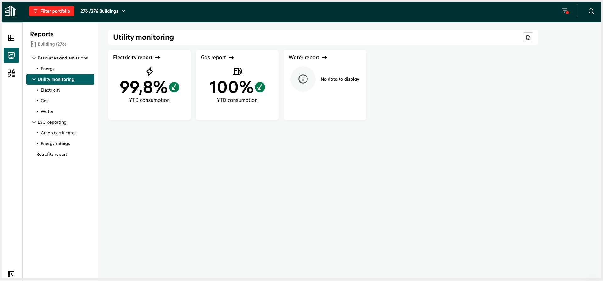 Landing Page for Utility Monitoring 