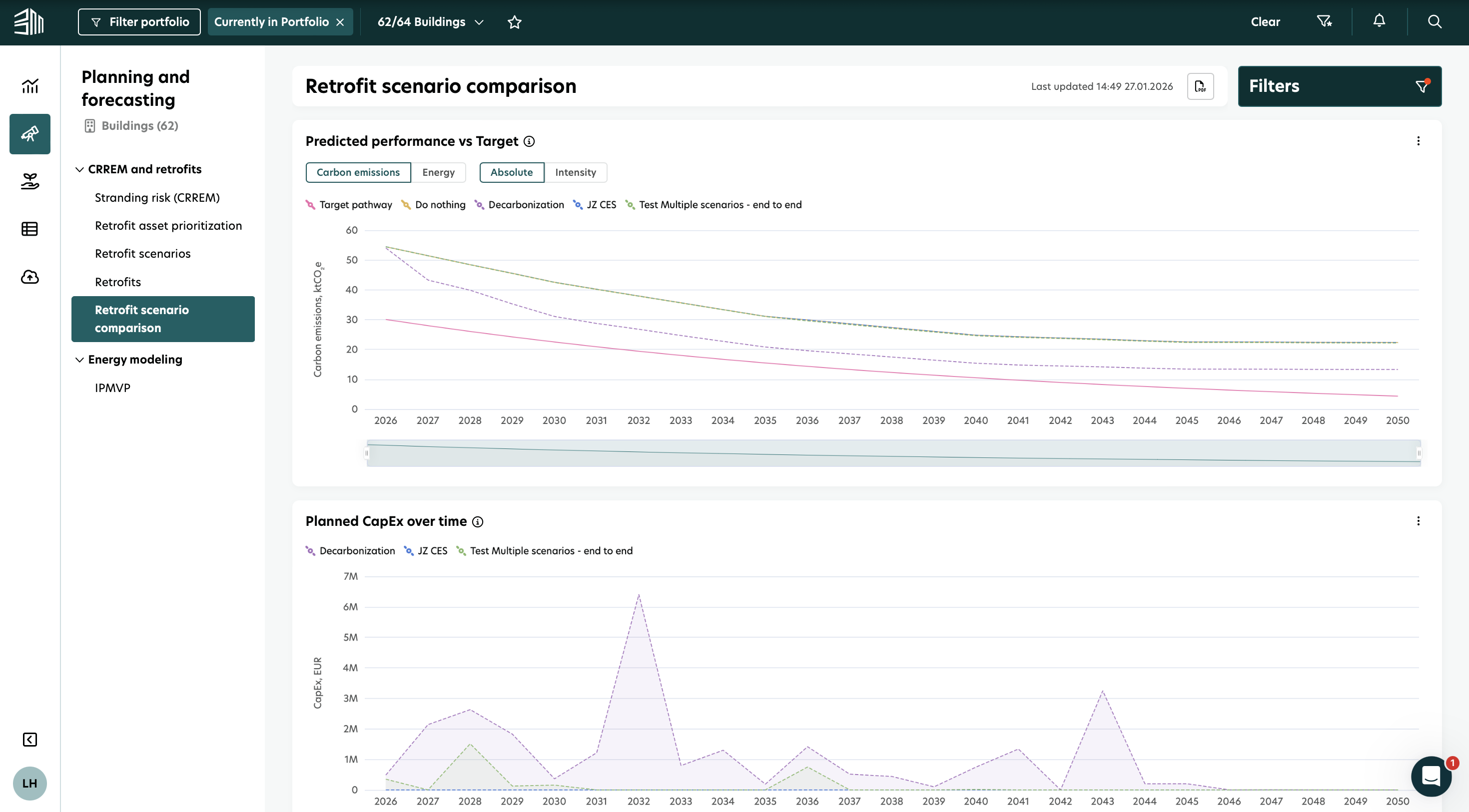 retrofit scenario comparison