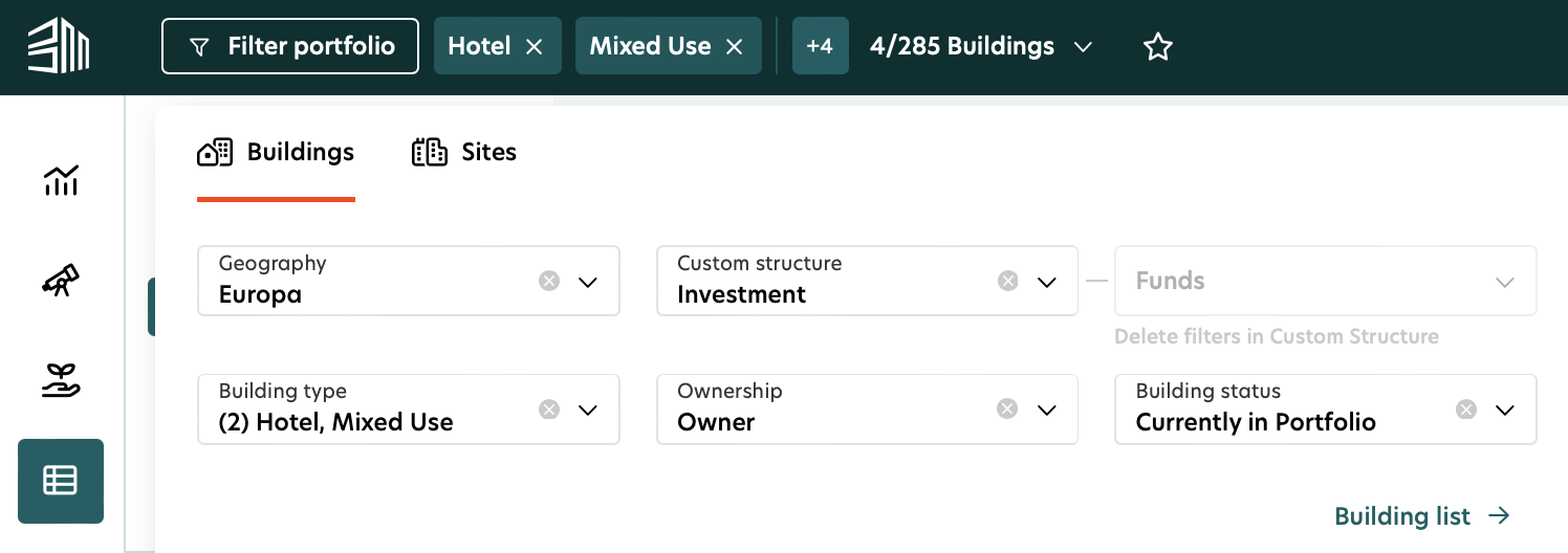 After selecting filter