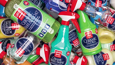 An assortment of bottles of cleaning products