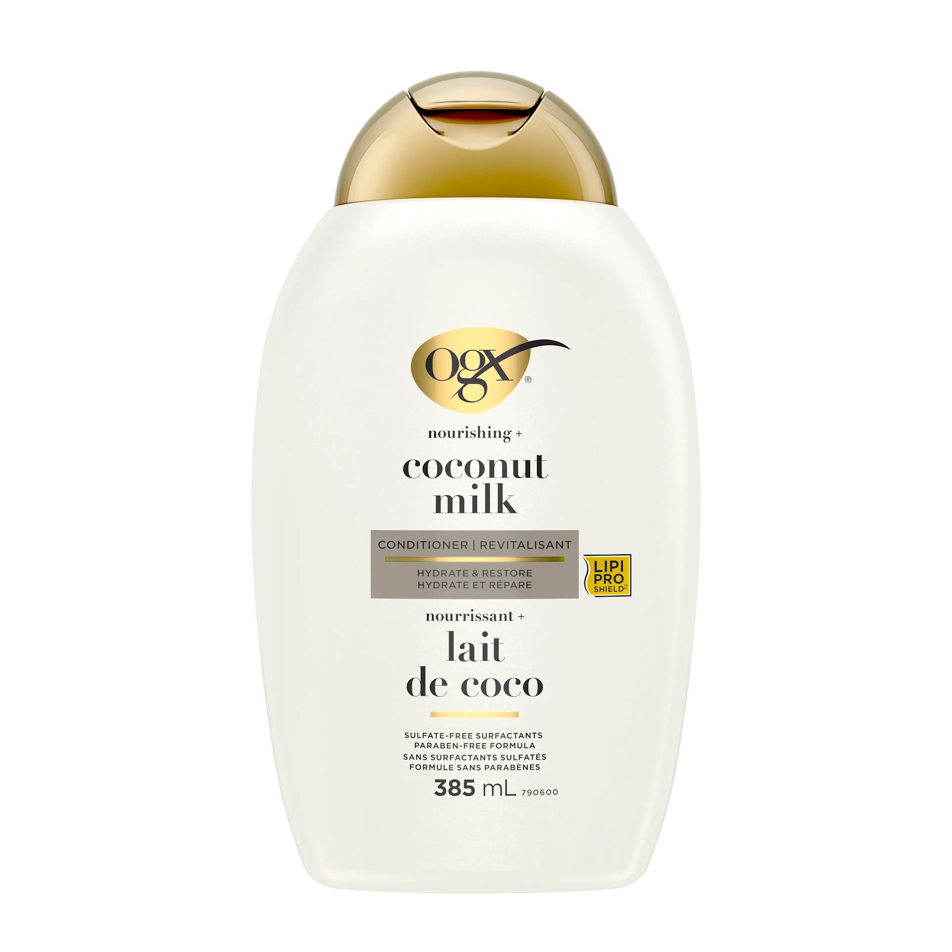 Front shot of OGX® Nourishing + Coconut Milk Conditioner, 385 mL bottle