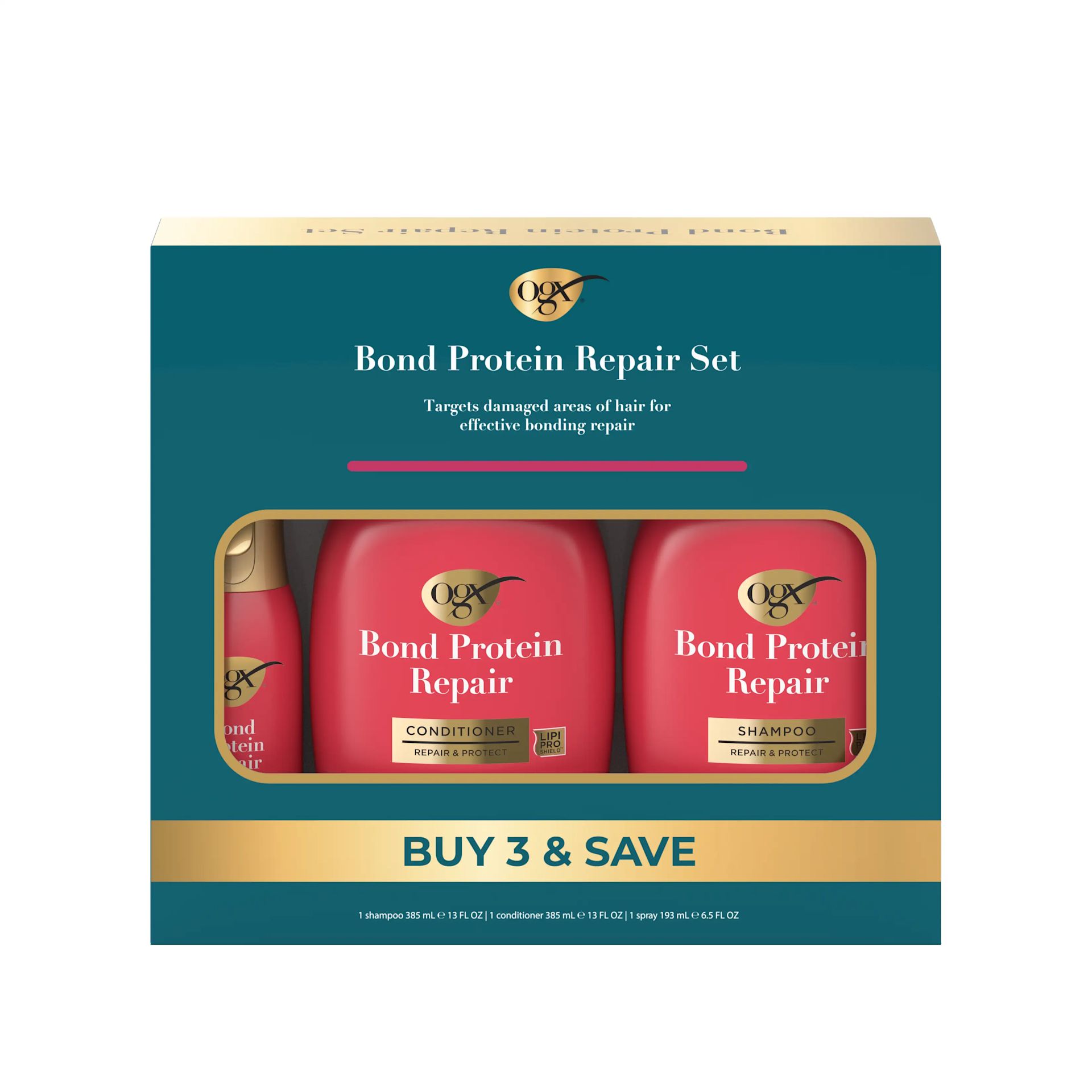 OGX® Bond Protein Repair Hair Care Set, 3 items - Front of pack