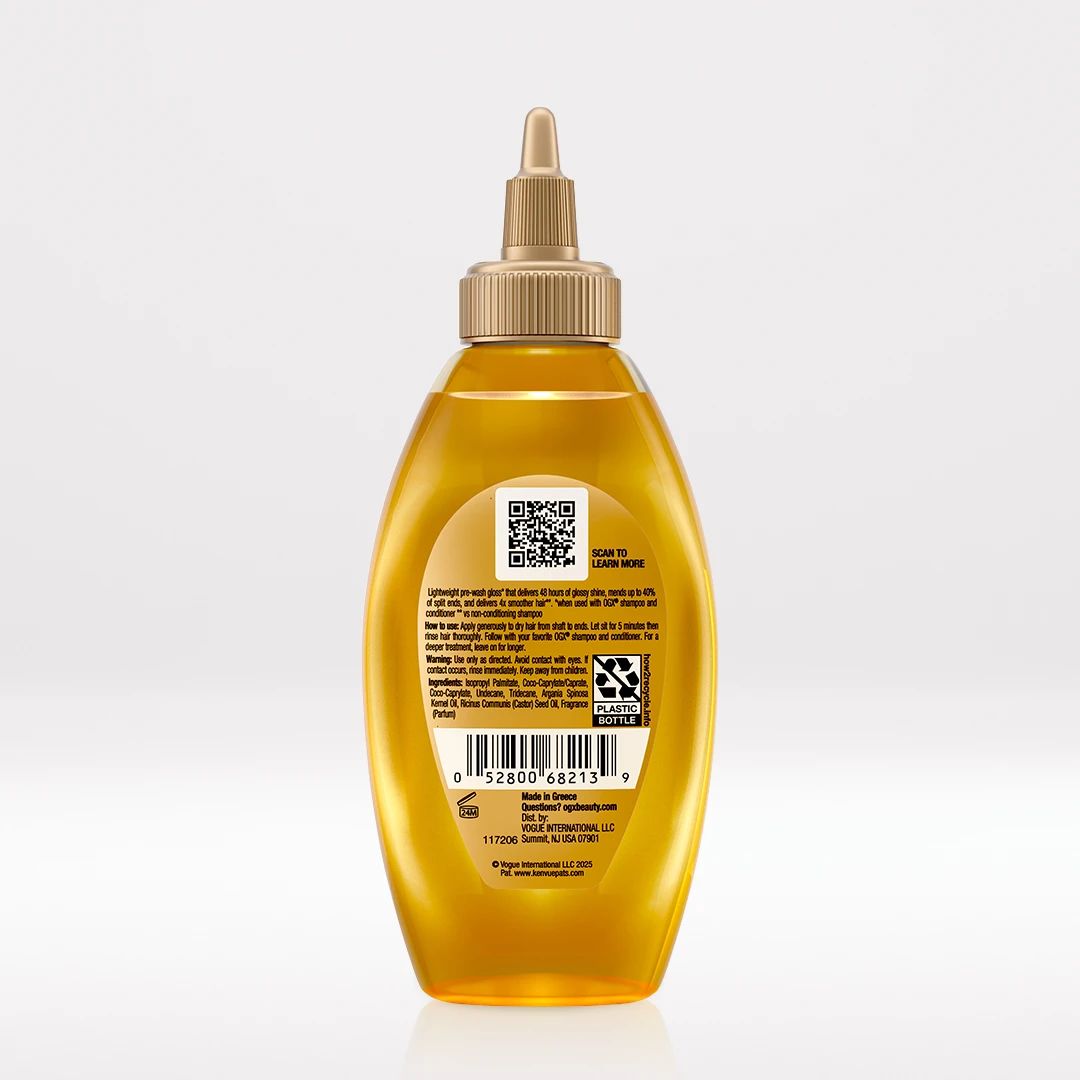 Mirror Shine + Argan Oil Pre Wash Gloss Back of Packaging