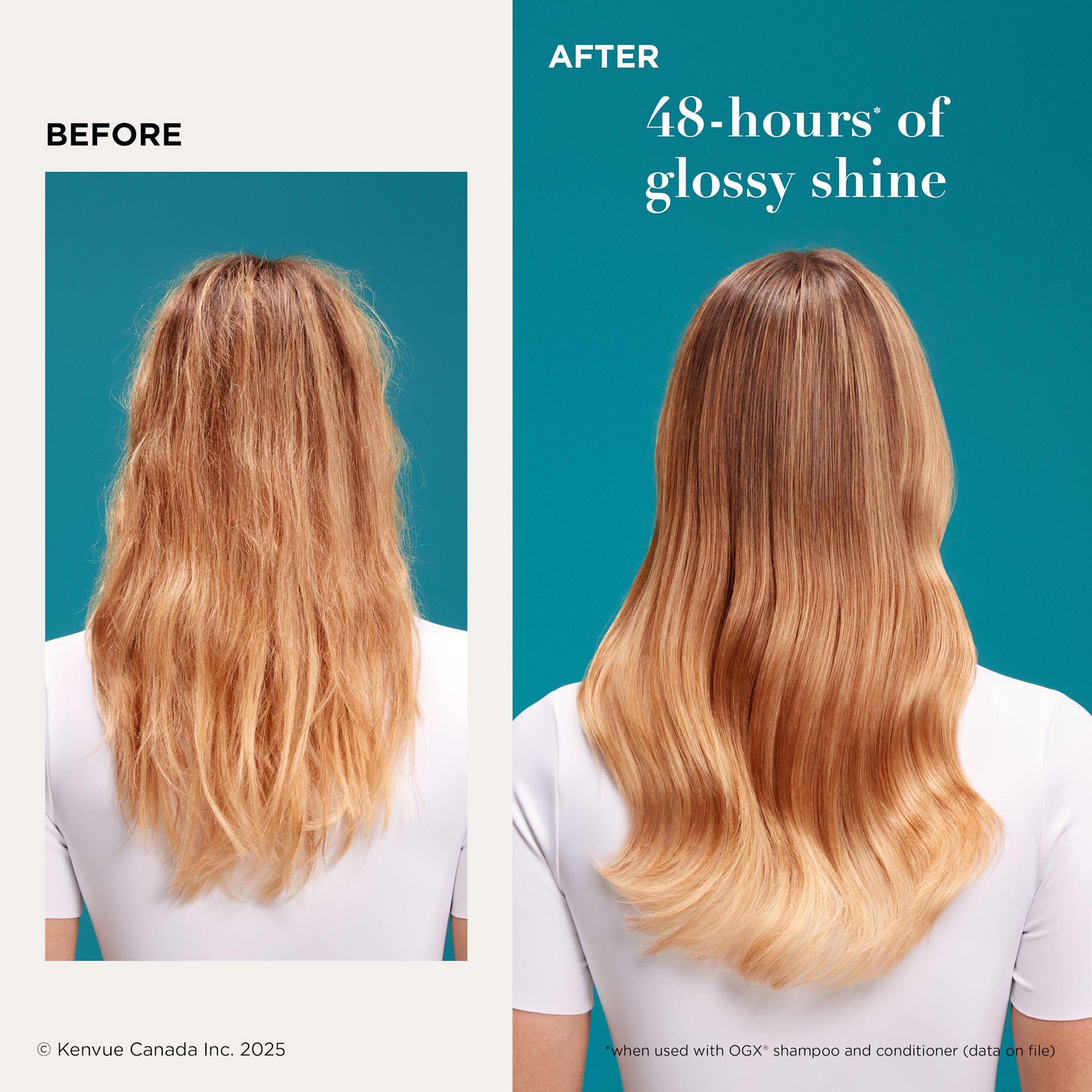 Image numérique améliorée du lustre capillaire prélavage Mirror Shine à l’huile d’argan OGX®, 118 ml