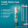 Visibly thicker hair after 1st use. Reduces hair fall due to breakage, strengthens and protects hair from styling, heat protection up to 450 °F